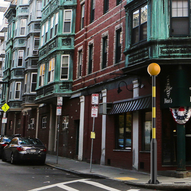 Poste de baliza Belisha de aluminio