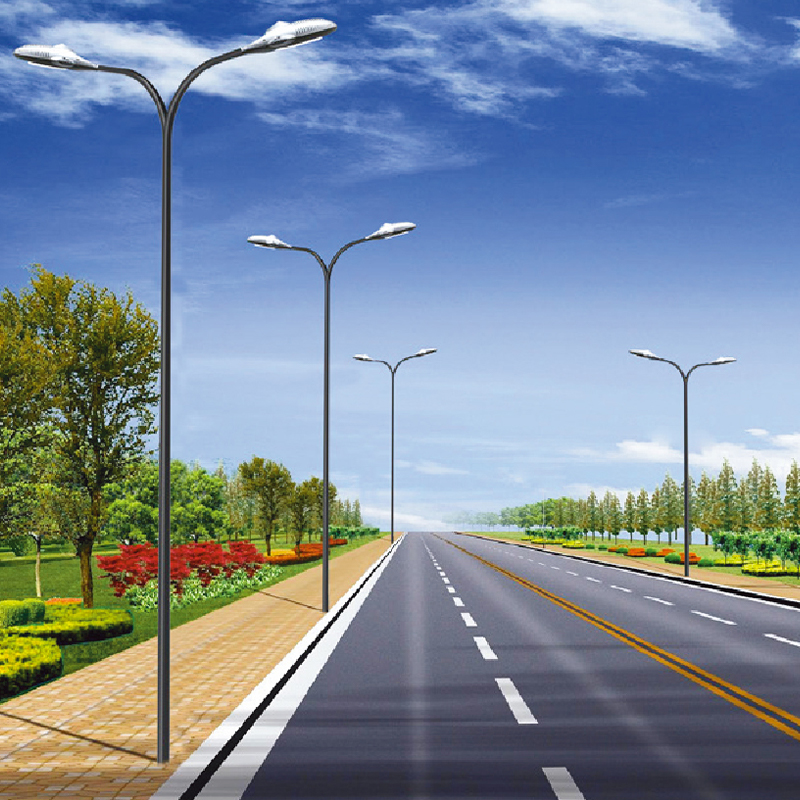 Poste de carretera cónico de aluminio de doble brazo NILE