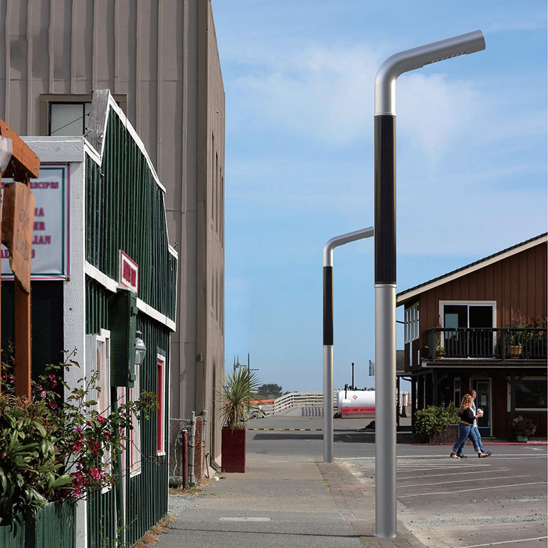 Poste de luz solar flexible HJT de aluminio con pulverización de polvo metálico LUGO