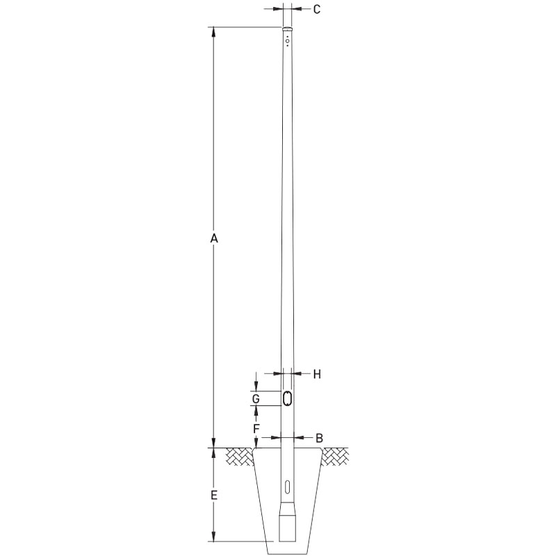 Poste de luz cónico de aluminio de 10 a 40 pies con cubierta superior y montaje plantado