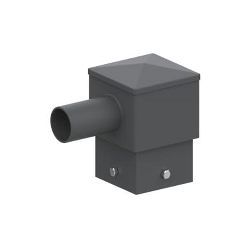 Adaptador para poste de luz con tenón horizontal cuadrado de 5
