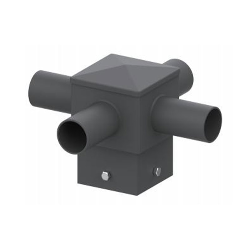 Adaptador para poste de luz con tenón horizontal cuadrado de 5
